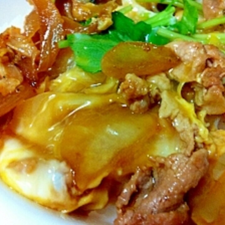 甘辛 豚と玉ねぎの卵とじ丼 レシピ 作り方 By 魚の大将03 楽天レシピ